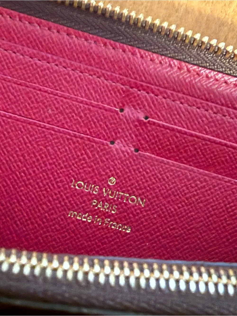 Louis Vuitton Monogram Zip Around Clemence Wallet - Brown & Fuschia
